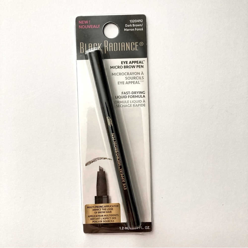 NEW Black Radiance Eye Appeal Micro Brow Liner Pen, Dark Brown, 0.04 fl oz